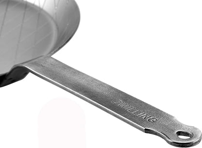 ZWILLING Forged 12-Inch Carbon Steel Frying Pan, PFAS-Free Pre-Seasoned Frying Pan, Induction Compatible Skillet, Oven Safe Carbon Steel Cookware