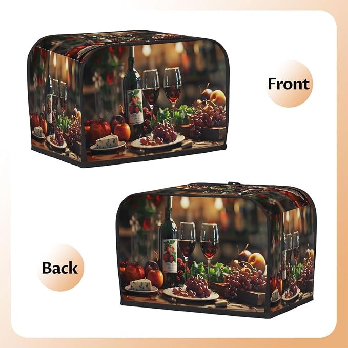 Grape Wine Toaster Cover 2 Slice Wide Slot Washable Toaster Covers | Fruit Apple Dust and Fingerprint Protection Bread Maker Covers for Kitchen Accessories Decor Bakeware Women Gift