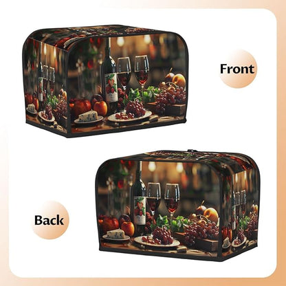 Grape Wine Toaster Cover 2 Slice Wide Slot Washable Toaster Covers | Fruit Apple Dust and Fingerprint Protection Bread Maker Covers for Kitchen Accessories Decor Bakeware Women Gift