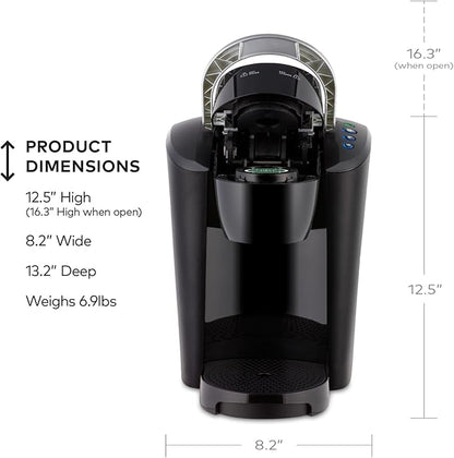 Keurig K-Compact Single-Serve K-Cup Pod Coffee Maker, with 3 Brew Sizes, Smart Start Feature, 36oz Removable Reservoir, Black