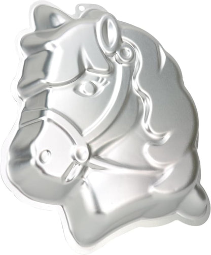 Horse Shaped Birthday Cake Pan, 3D Aluminum Cake Molds Non-stick Baking Tools