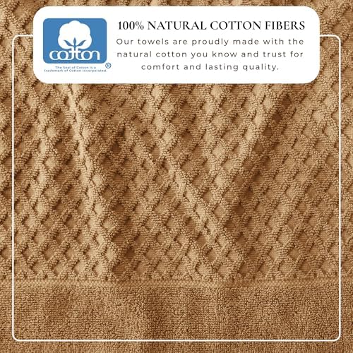 Great Bay Home Oversized Bath Sheets - 100% Cotton 2 Pack 68x35 Extra Large Towel - Absorbent, Durable, Quick-Dry Towels for Bathroom (Mocha)