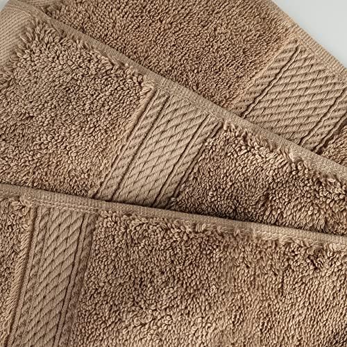 Superior Egyptian Cotton Plush & Absorbent, Face Towel Set of 6, Latte