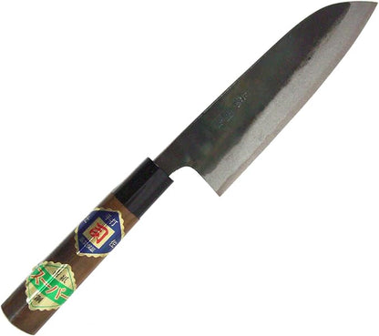 Tosa Knife Knives Black Hammered Santoku Super Steel 150 mm