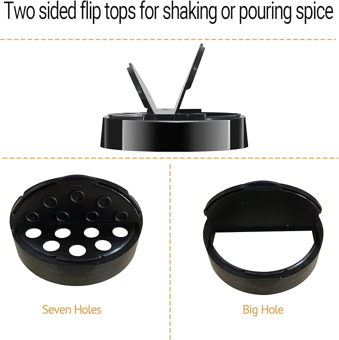 12 Pack 16 oz Clear Plastic Spice Jars With Black Plastic Lids, Spice Bottles, Seasoning Containers with Chalk Labels, Pen, Spices Containers For Kitchen Cabinet