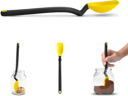 Dreamfarm Mini Supoon Non-Stick Sit-Up Silicone Scraping Cooking Spoon, Jar Scraper Measures 5ml Tsp - 8" Yellow