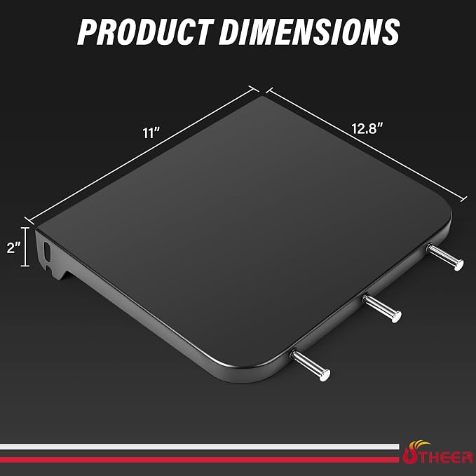 Utheer Folding Front Shelf for Pit Boss 4 Series Vertical Pellet Smoker Onyx PBV4NX, 12.8"x11" Smoker Shelf with 3 Hooks, Space-Saving Grill Prep Table, Pit Boss Vertical Smoker Accessories