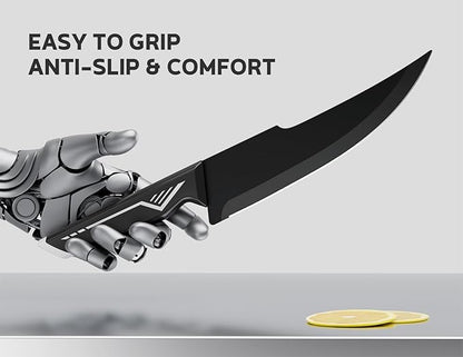 Knife Set - 15 PCS Kitchen Knife Set with Built-in Knife Sharpener Block - Stainless Steel Knife Block Set - Dishwasher Safe, Elegant Box for Men Women, Fathers day, White