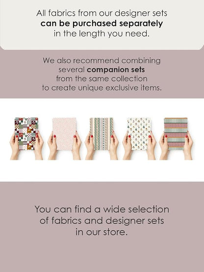 Cotton Patchwork Quilting Fabric Panel – 155×100 cm, 100% Cotton, Made in Türkiye (PRT_KUP 01-001) (Vintage Floral Patchwork, 5 pcs (23.6x11.8 inc))