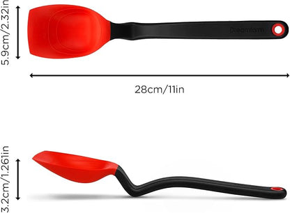 Dreamfarm Supoon Non-Stick Sit-Up Silicone Scraping, Serving, Cooking Spoon Measures 5ml Tsp & 15ml Tbsp - 11" Red