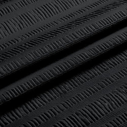 Aiyufeng Moga 3D Embossed Waterproof Fabric Shower Curtain - Hotel Quality Soft Black Shower Curtain Fabric, Light-Weight Cloth & Machine Washable - Standard Size 72x72, Black