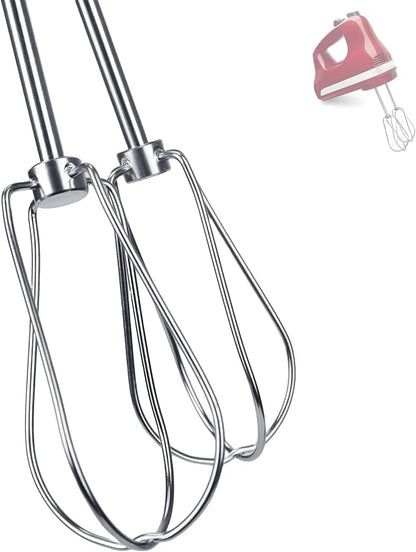 W10490648 Beaters Attachments for KitchenAid Hand Mixer, Stainless Steel Turbo Beaters Compatible with KitchenAid Mixer Replacement KHM2B AP5644233 PS4082859 Parts (2 Pack)