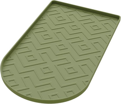 Silicone Coffee Mat,15.8"x 7.8"in Bar Mat for Countertop,Heat-Resistant,Non-Slip,Leak-Proof,Fit for Coffee Maker/Espresso Machine-Green
