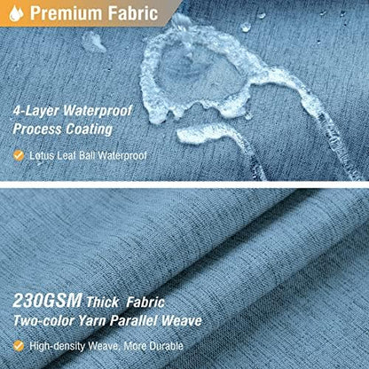 BTTN Long Linen Textured Waterproof Shower Curtain, 72x84, Moonlight Blue