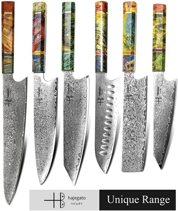 Damascus Chef Knife Unique One of Kind Handle Professional Japanese Chefs Kitchen Knife Vg10 67 Layers Damascus Steel Knive (Nakiri 7")