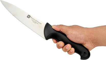 Restaurantware Sensei 8 Inch Chef Knife 1 With Colored Coded Pins Kitchen Knife - High-Carbon Stain-Resistant Black German Steel Meat Knife Ergonomic Handle