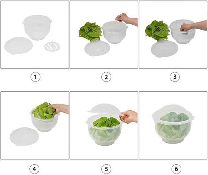 Home-X Lettuce Keeper - BPA-Free Lettuce Keeper for Refrigerator to Keep Salads and Vegetables Fresh - 7" x 8" Lettuce Crisper with Drainage Reservoir - Clear See-Through Vegetable and Fruit Crisper