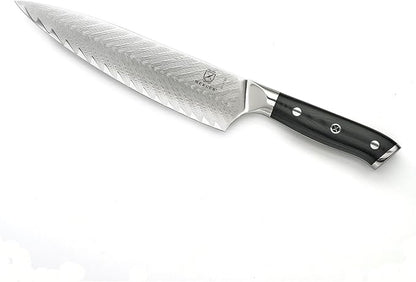Mercer Culinary M13780 Premium Grade Super Steel, 8-Inch Chef's Knife w/Leaf Pattern Blade, G10 Handle