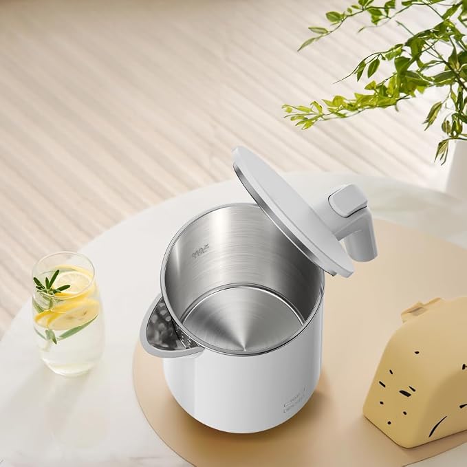 Electric Kettle with Digital Display & Temperature Control, 1.0L Stainless Steel Water Boiler, 1200W Fast Boiling, 4H Keep Warm, BPA-Free Auto Shut-Off, Tea Coffee Kettle for Home Office 120V, White