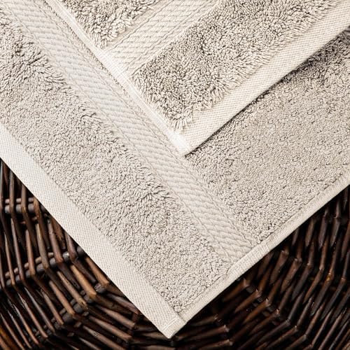 SUPERIOR Egyptian Cotton Ultra Plush & Absorbent, 10 Piece Set, Stone