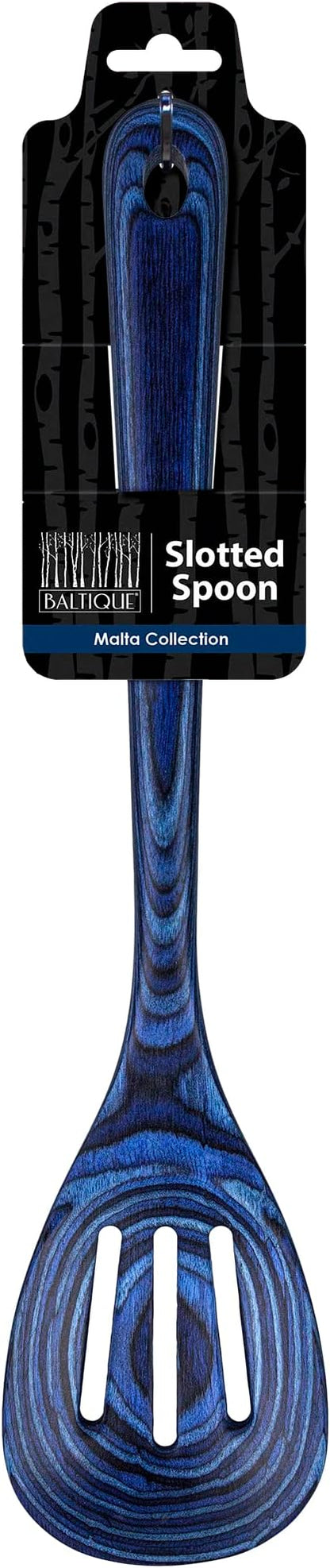 Totally Bamboo Baltique Malta Collection 12-1/2" Wooden Cooking Spoon, Safe for Nonstick, Slotted Spoon