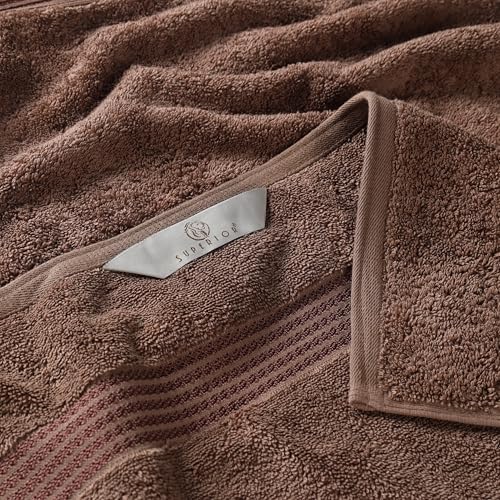 Superior Egyptian Cotton 9-Piece Towel Set, Assorted Towels for Home Bathroom, Guest Bath Decor Essentials, Includes 3 Bath, 3 Hand, 3 Face Towels/Washcloths, Quick Dry, Absorbent - Mocha
