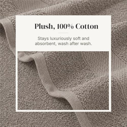 Modern Threads 6 Piece Bath Towel Set – Bathroom Towel Set with 2 Bath Towels, 2 Hand Towels & 2 Washcloths – 100% Cotton, Soft & Absorbent – Waffle (Charcoal)