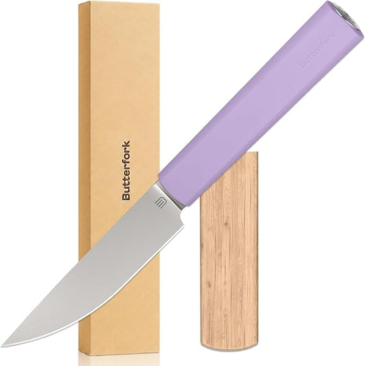 3.5 Inch Paring Knife, AR-RPM9 Steel Fruit Vegetable Knife with Ergonomic ABS Handle Oak Sheath, Ultra Sharp Kitchen Knife for Peeling Coring Cutting, Gift for Home Chefs