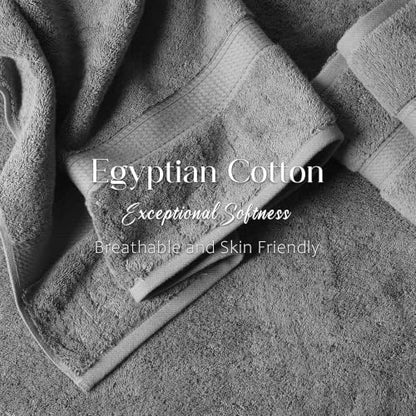Superior Egyptian Cotton Plush & Absorbent, Bath Towel Set of 4, Charcoal