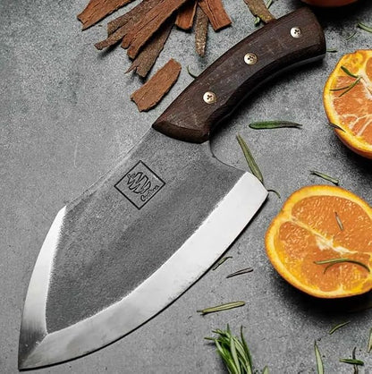 COOLINA Alpha Duo Knife Set - Lixy Cleaver & Tungsten XL Chef Knife, Hand-Forged High-Carbon Steel, Razor-Sharp, Full Tang, Ergonomic Handle