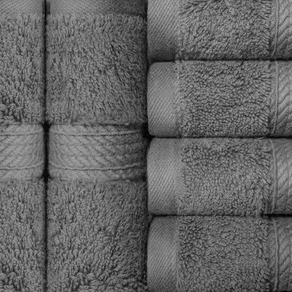 Superior Egyptian Cotton Plush & Absorbent, Face Towel Set of 6, Charcoal