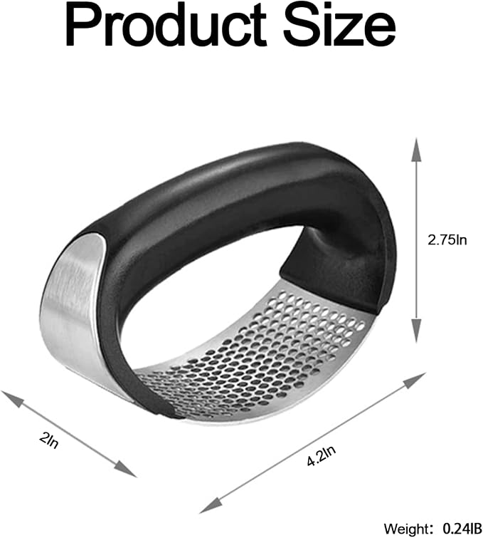 Garlic Press Rocker, Stainless Steel Garlic Crusher & Mincer Tool | Stainless steel garlic rocker press, ergonomic mincer tool for fast crushing garlic with easy cleaning design