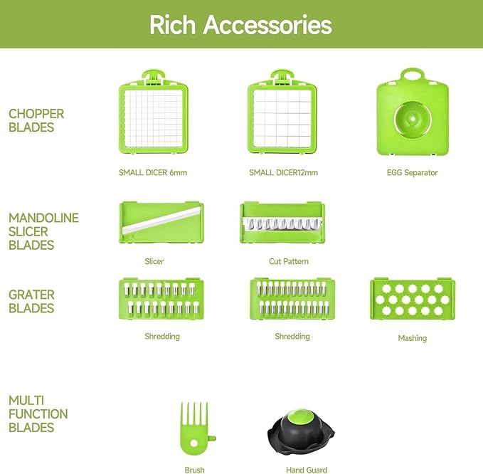 15 in 1 Vegetable Chopper, Food Veggie Chopper, Onion and Vegetable Slicer with Container, Dicer, Kitchen Gadget and Essential