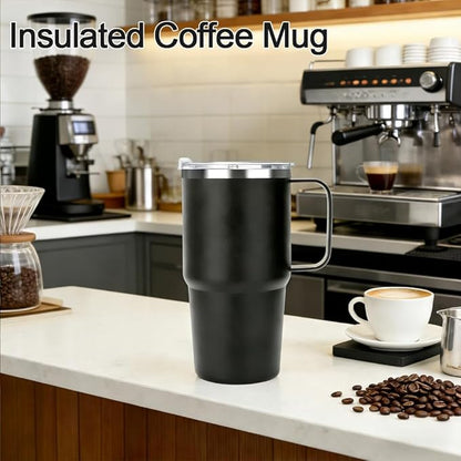Sursip Insulated Coffee Mug with Handle and Lid, 24 oz Double Wall Vacuum Travel Thermal Coffee Tumbler with Straw for Home, Office & Outdoor Stainless Steel Coffee Cup - BPA Free(Lilac-1 Pack)