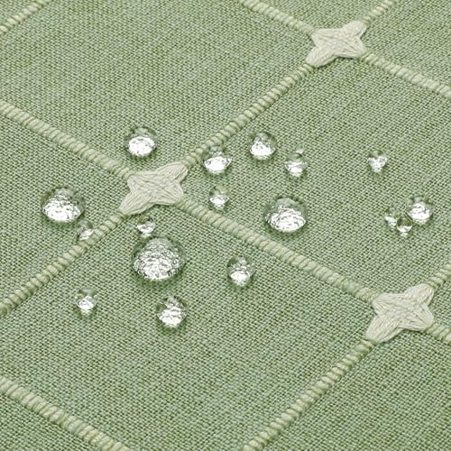 Boho Farmhouse Classic Plaid Linen Tassel Shower Curtain Sage Green,72x72