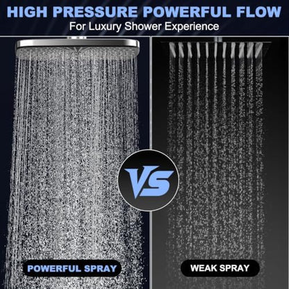 12 Inch High Pressure Rain Shower Head Combo,9 Settings Shower Handheld