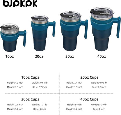 BJPKPK Tumbler With Handle And Straw 20oz Stainless Steel Tumbler With Lid Insulated Coffee Cups,Indigo Black