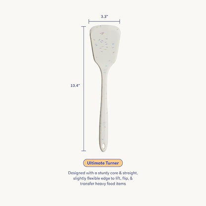 GIR: Get It Right Silicone Kitchen Spatula Turner - Non-Toxic Cooking Utensils for Nonstick Cookware, Cooking and Baking, Ultimate Turner - 13IN - Sprinkles