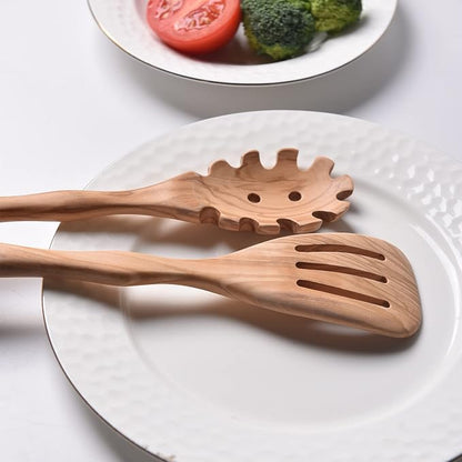 Gudamaye 12 inch Olive Wooden Utensils for Cooking, Long Handle Wooden Spoons, 6 Pieces Crafting Wooden Spoon Set, Natural Olive Wood Kitchen Utensil Set