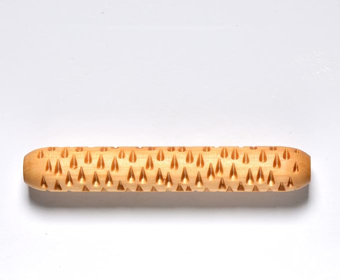 MKM Pottery Tools Wood Hand Rollers for Clay (HR-64 Rain)