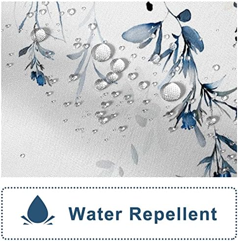 AWERT Blue Plants Shower Curtain with Hooks Watercolor Floral Printed Shower Curtain for Bathroom Washable Bathroom Accessories Bathtub Decor 72x78inch