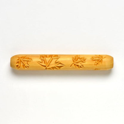 MKM Pottery Tools Wood Hand Rollers for Clay (HR-35 Maple Leaves)