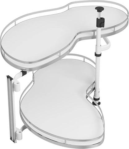 VADANIA Left Swing Pull Out Organizer for 36" Blind Corner Kitchen Cabinet, 2 Tiers Swing Tray, Soft Close, Left Handed Open