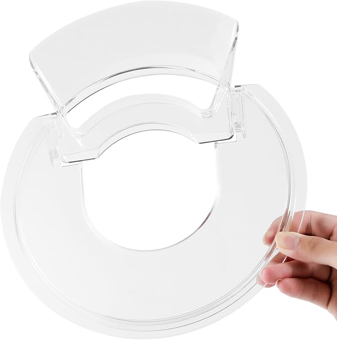 Pouring Shield for KitchenAid 4.5-5 Quart Tilt-Head Stand Mixers, Splash Guard with Removable Pour Spout, Fits Stainless Steel, Glass & Ceramic Mixer Bowls