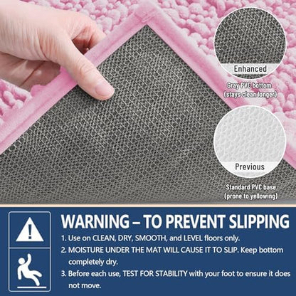 Arotive Bathroom Rugs Mat 47x32, Soft Absorbent Chenille Shaggy Bath Mat