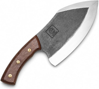 COOLINA Lixy Butcher Cleaver Knife, 8.7-in Hand-Forged High Carbon Steel Meat Cleaver for BBQ, Brisket, Bone-In Cuts & Butchering, Full Tang Heavy-Duty Chopping Knife with Walnut Handle