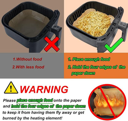 BYKITCHEN Small Air Fryer Disposable Liners for 2 to 5 QT Airfryer, 200PCS Mini Air Fryer Parchment Paper Liners, Compatible with CHEFMAN 2 QT, Cosori 2.1 QT, Dash 2.6 Qt, Instant Pot Mini Airfryer