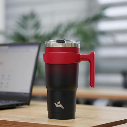 Konokyo 20 oz Tumbler with Handle and 2 Straw 2 Lid, Insulated Water Bottle Stainless Steel Vacuum Cup Reusable Travel Mug,Mystic Moon
