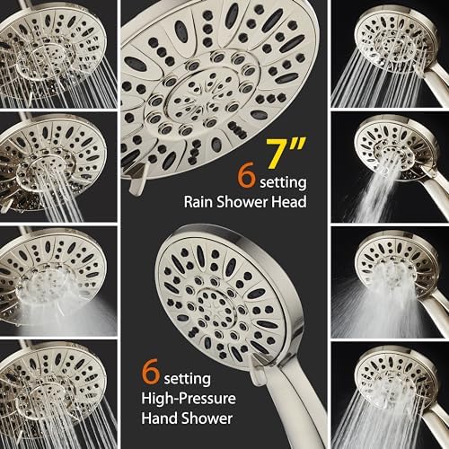 AquaDance 7" Premium High Pressure 3-way Rain & Handheld Shower Head Combo