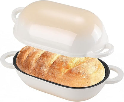 Enameled Cast Iron Oval Dutch Oven Pot with Lid, 5 QT Dutch Oven for Sourdough Bread Baking, Bread Loaf Pan with Lid & Bread Oven (Gradient Caramel)